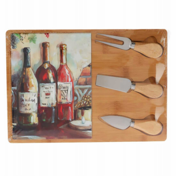 Excellent Houseware Sýrový talíř se sadou nožů, 30 x 21 cm