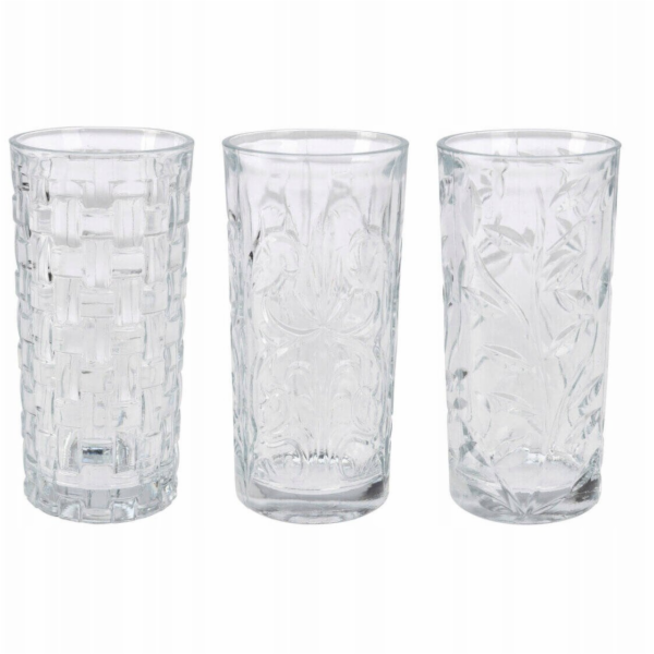Glasmark Sada 3 vzorovaných sklenic, 380 ml