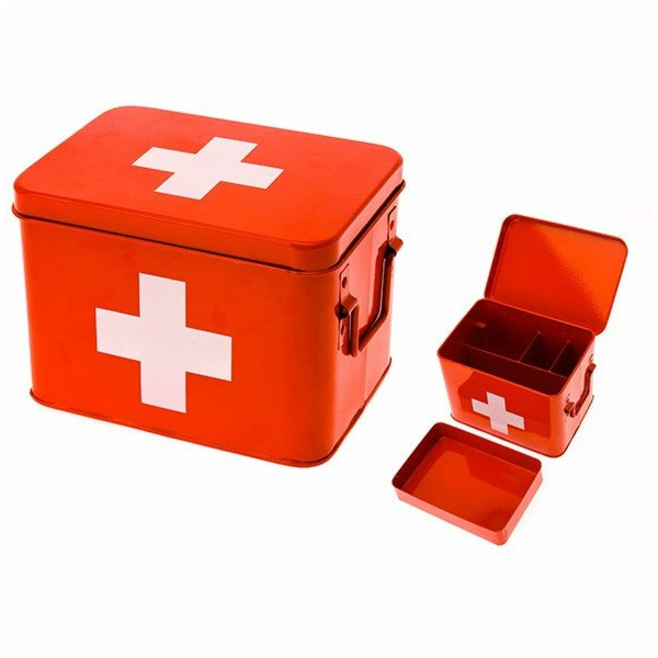 Tzmo Kovová lékárnička, dárek, 21,5 x 15,5 x 16 cm