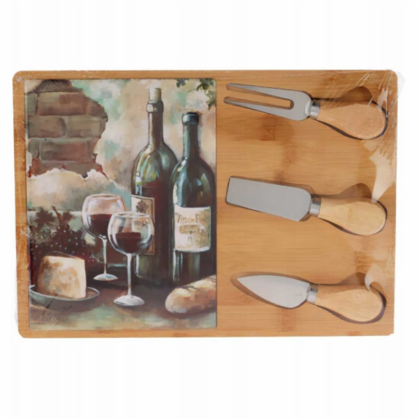 Excellent Houseware Sýrový talíř se sadou nožů, 30 x 21 cm