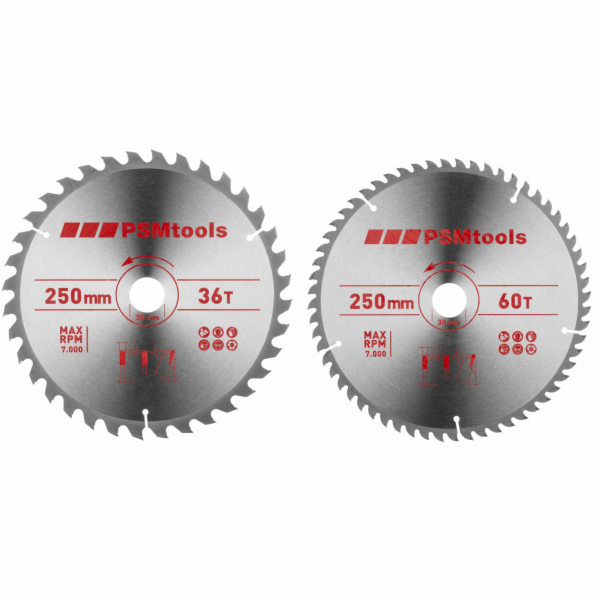 CMT sada dvou kotoučů hm 250x30mm, 36/60 zubů