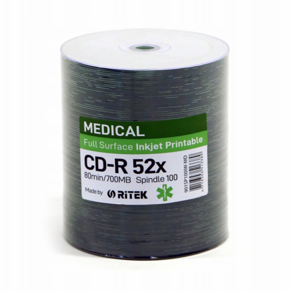 Traxdata RITEK CD-R 700MB 52X TISKNUTELNÝ LÉKAŘSKÝ SP*100