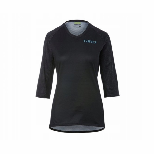 Giro Dámské tričko ROUST JERSEY 3/4 rukáv černé s květino...