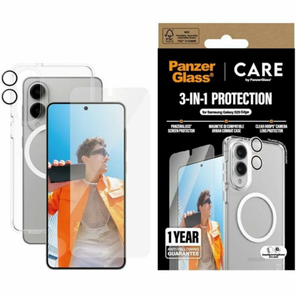PanzerGlass Pouzdro CARE by Flagship 3v1 + sklo + čočka p...