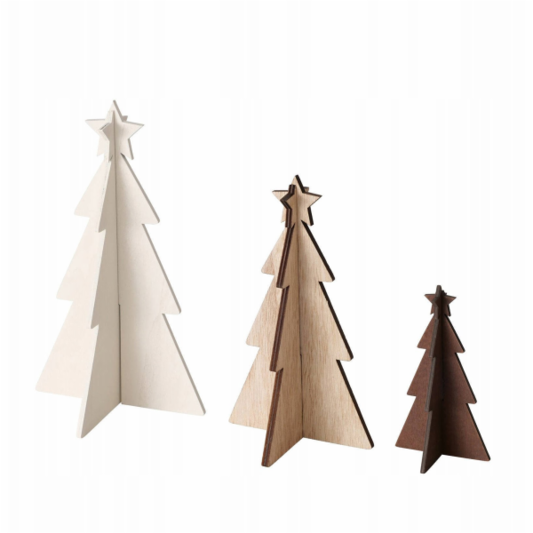 Kaemingk Dekorativní překližkové vánoční stromky KARL, 12...