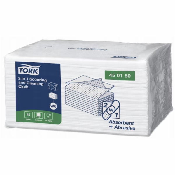 Tork – 2v1 opakovaně použitelné čisticí a drhnoucí utěrky...