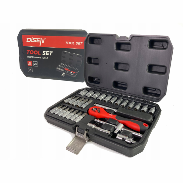 King Tony Sada nářadí s bity 1/4" v 29dílné kazetě