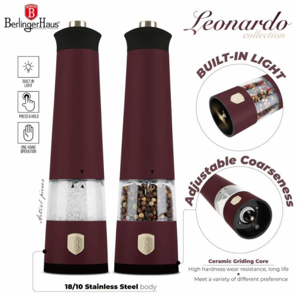 Mlýnek na pepř a sůl sada 2 ks Leonardo Collection BH-9555