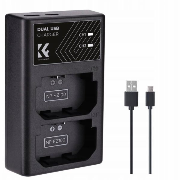 Kf Duální USB nabíječka pro NP-FZ100 Sony A7 A7r III A9 I...
