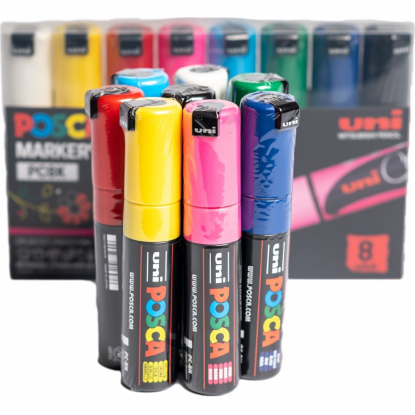 Uni Plakátový popisovač POSCA PC - sada 8 barev, 8 ks