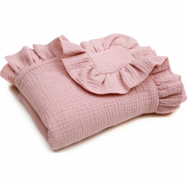 Pulp Deka z mušelínu s volánky 90x120cm růžová