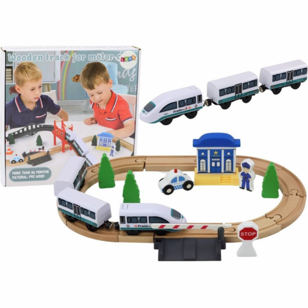 LeanToys Dřevěná železniční kolej Vláček Železniční kolej...