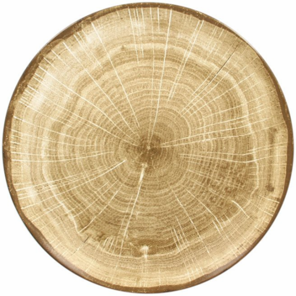 Anaflor Woodart hnědý plochý talíř 29 cm