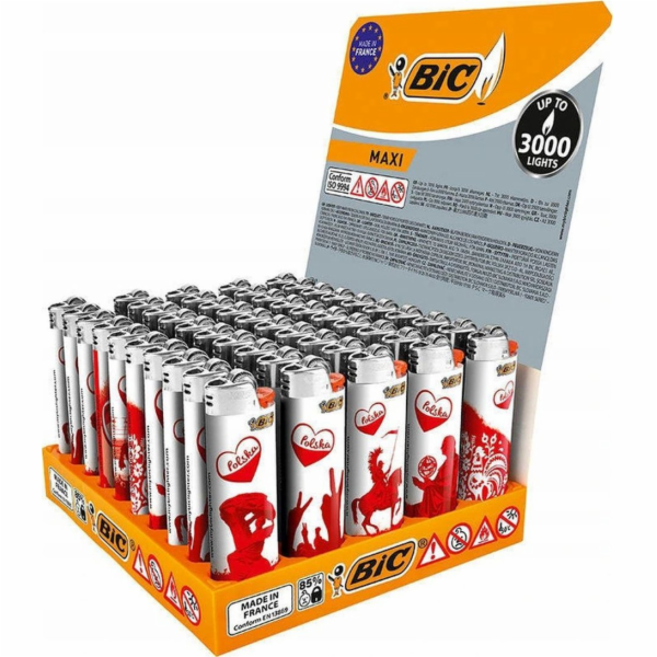 Bic Zapalovač j26 1 balení - 50 ks Mix vzorů a barev