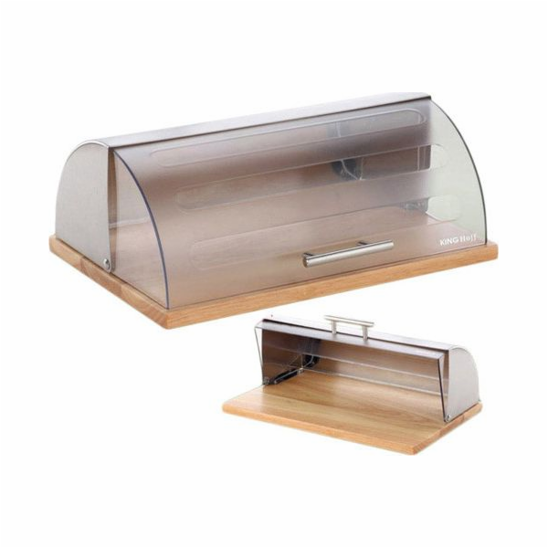KingHoff Chlebník z bambusu a oceli s prkénkem (KH-3210)