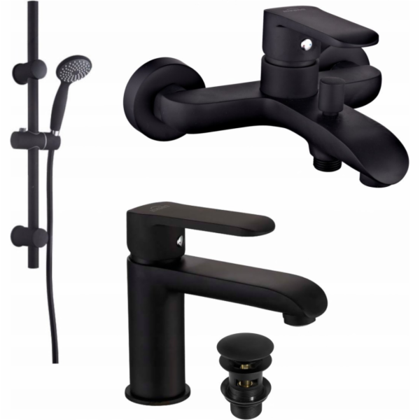 Invena Vanová baterie INVENA SIROS ČERNÁ VANOVÁ BATERIE