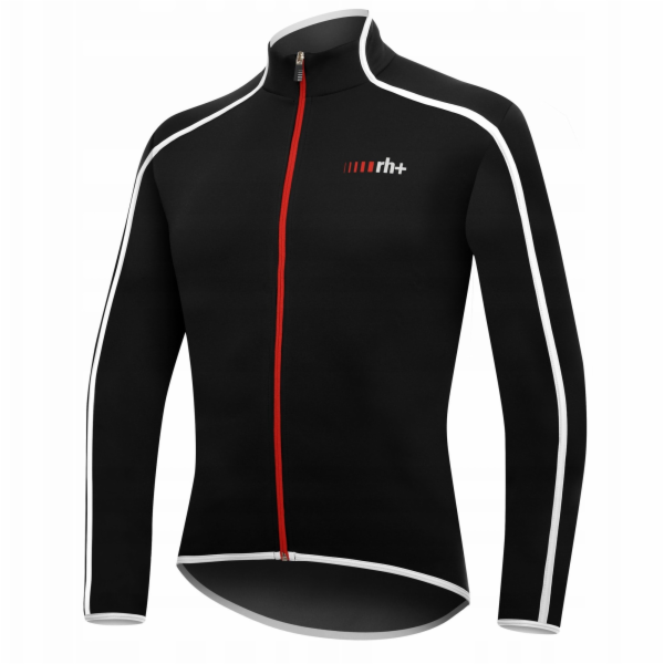 RH+ Cyklistický dres zeroPrime LS FZ ČERNOBÍLÝ - XL