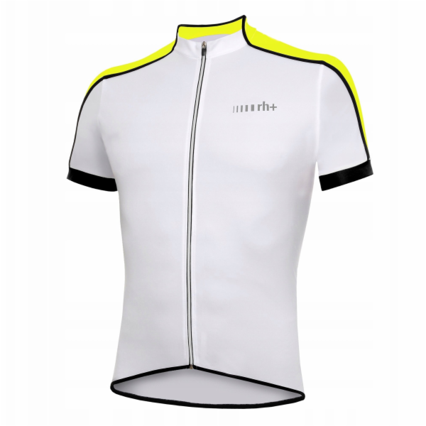 RH+ Cyklistický dres zeroPrime BÍLO-KYSELĚ ŽLUTÝ - L