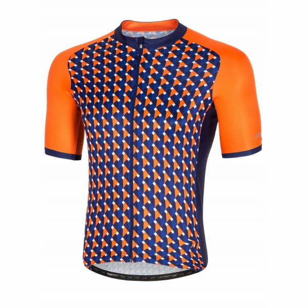 RH+ Cyklistický dres zeroPassion ORANŽOVÝ/TMAVĚ MODRÝ - XL
