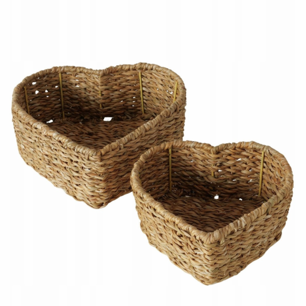 Boltze Dekorativní košíky ve tvaru srdce LOVE, 2 ks.