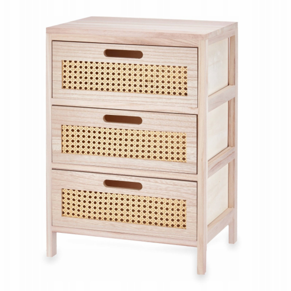 Giftdecor Úzká komoda se 3 zásuvkami, vídeňské proutí, 29...