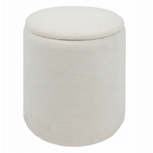 Atmosphera&nbsp;Kulatý&nbsp;bílý&nbsp;puf&nbsp;KAYDI&nbsp;boucle,&nbsp;O&nbsp;35&nbsp;cm