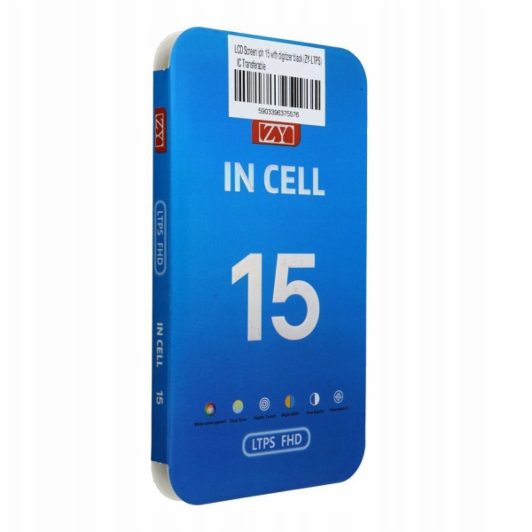 OEM Dotykový displej pro iPhone 15, černý (ZY-LTPS), přen...