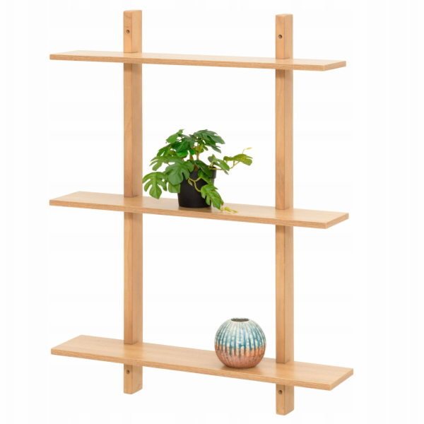 4Living Borovicová police se třemi policemi, 80 x 60 x 15 cm