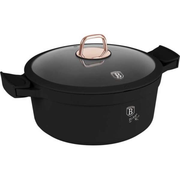 Kastrol s titanovým povrchem a poklicí 28 cm Black Rose C...