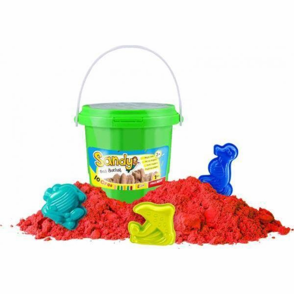 Lisciani Kinetický písek v kbelíku červený 1 kg