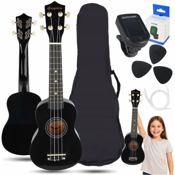 LUNA GUITARS SUPRIMO UK21 SET BK sopránové ukulele 21 ks ...