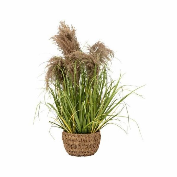 Atmosphera Umělá tráva MAXIME v proutěném květináči, 80 cm