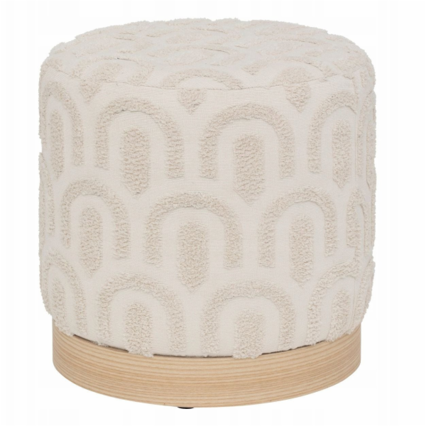 Atmosphera Bílý prošívaný puf COPAS, O 38 cm