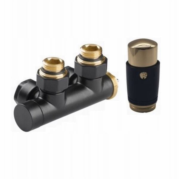 Invena Spodní připojovací sada DUOPLEX PROV, černo/zlatá ...