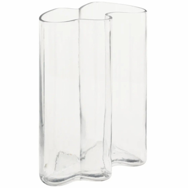 Atmosphera Kade průhledná vlnitá skleněná váza 25x19 cm