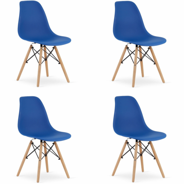 Leobert Židle OSAKA modrá / přírodní nohy x 4