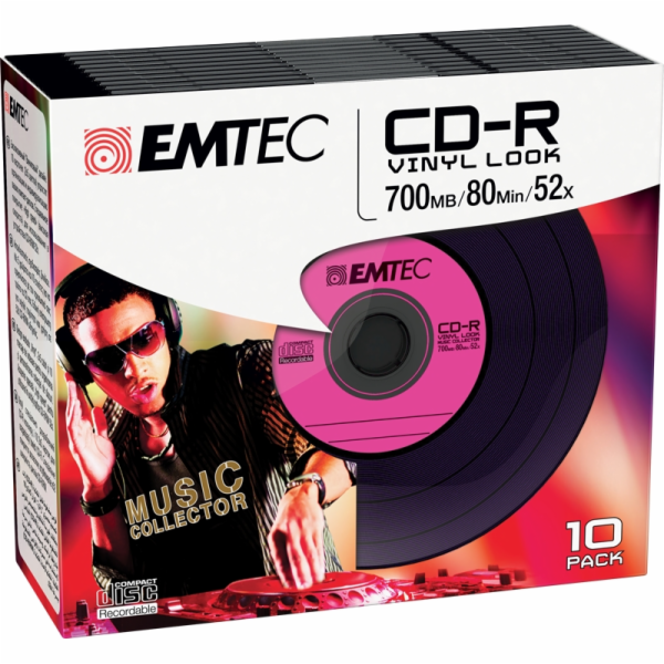 Emtec CD-R 700MB 52x Vinyl Look 10 pcs