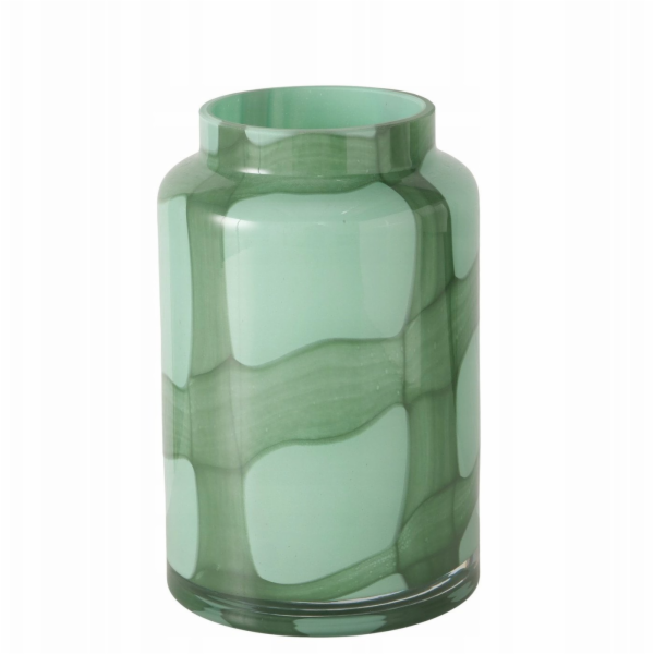 Boltze Zelená skleněná váza VERANA, výška 20 cm