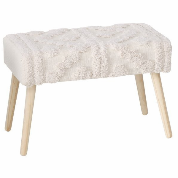 Boltze Čalouněná lavice KADI v boho stylu s dřevěnými noh...