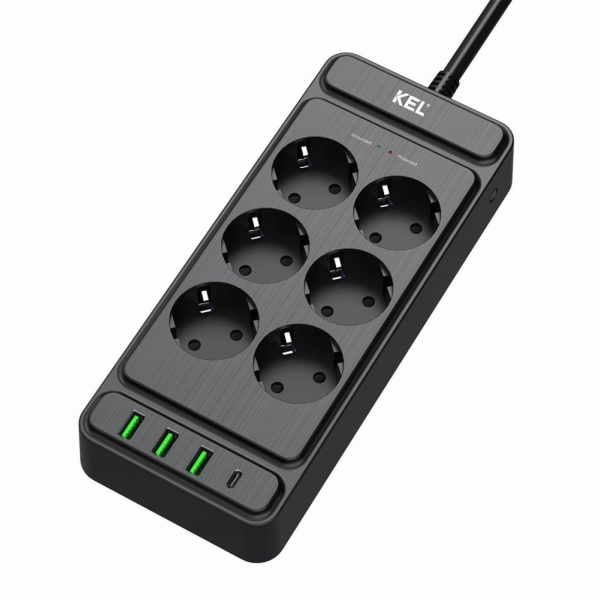 Plastrol Pevný prodlužovací kabel s šestipinovou 2p+Z zás...