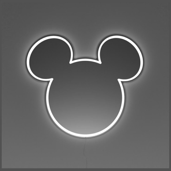 Mickey Mouse Neonové zrcadlo Yellowpop Disney stříbrné