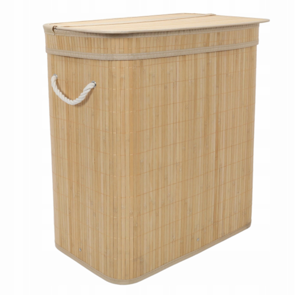 Springos&nbsp;Bambusový&nbsp;koš&nbsp;na&nbsp;prádlo,&nbsp;dvoukomorový,&nbsp;100&nbsp;l