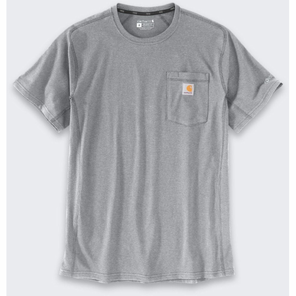 Carhartt Tričko Force Mid Pocket Heather Grey
