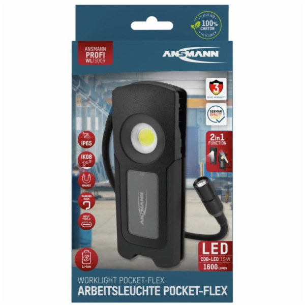Ansmann WL1500R Pocket Flex LED svítilna černá 17,1 cm, L...