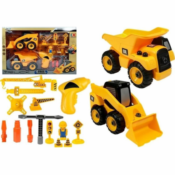 LeanToys&nbsp;Sada&nbsp;aut&nbsp;Jeřáb&nbsp;Sklápěč&nbsp;Bagr&nbsp;k&nbsp;odšroubování