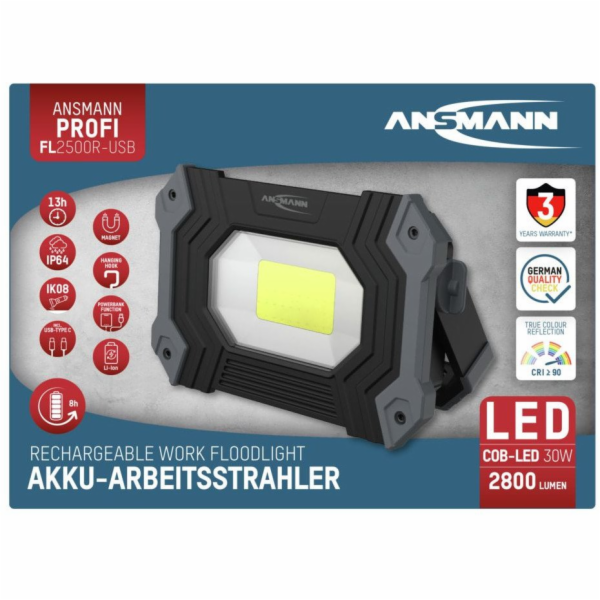 Ansmann Pracovní světlo FL2500R, 2400 lumenů, dobíjecí