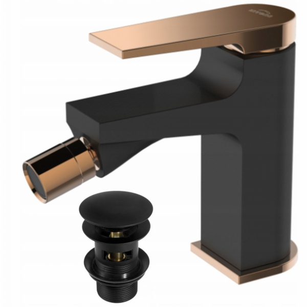 Invena Bidetová baterie Midnight, černá/růžové zlato BB-3...