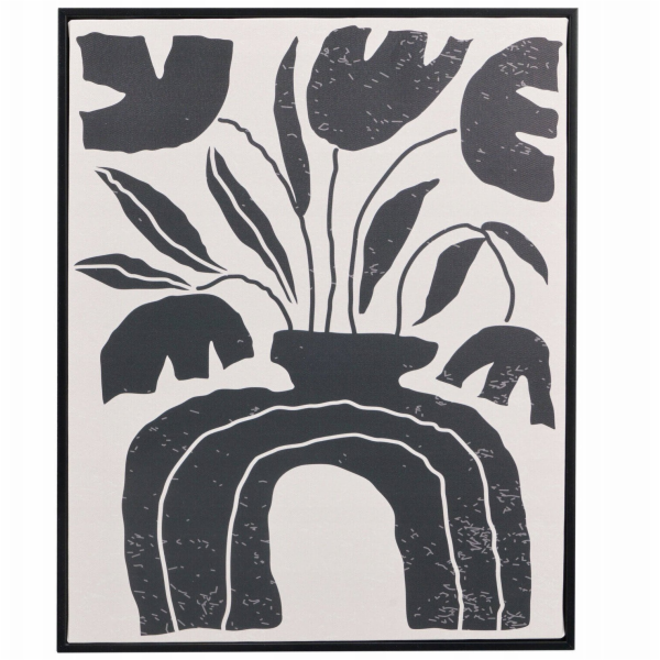 Giftdecor Obraz v černém rámu s rostlinným motivem EMBER,...