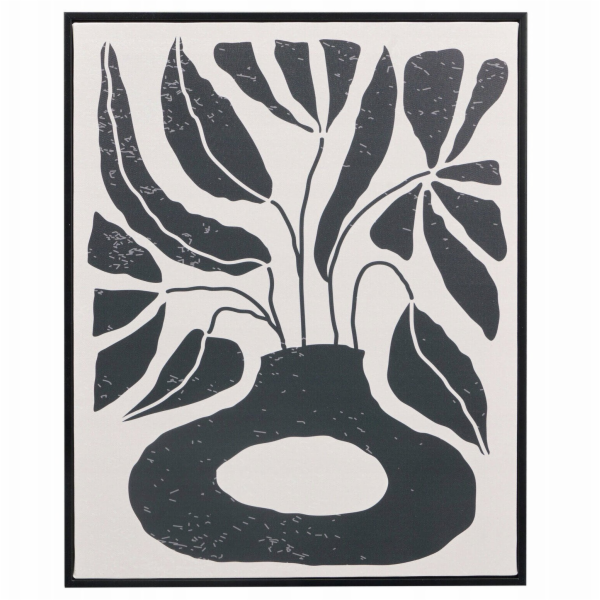 Giftdecor Obraz v černém rámu s rostlinným motivem EMBER,...