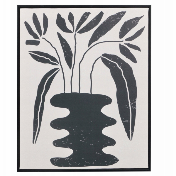 Giftdecor Obraz v černém rámu s rostlinným motivem EMBER,...